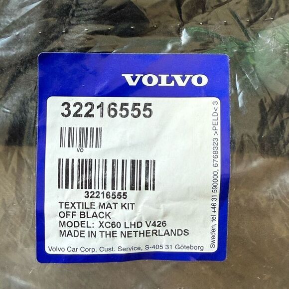 OEM Volvo Textile Mat Cover for XC60 LHD V426 in Off black NIP - Picture 3 of 6